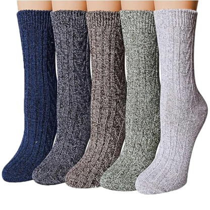 Patterned Blend Crew Style Cabin Socks