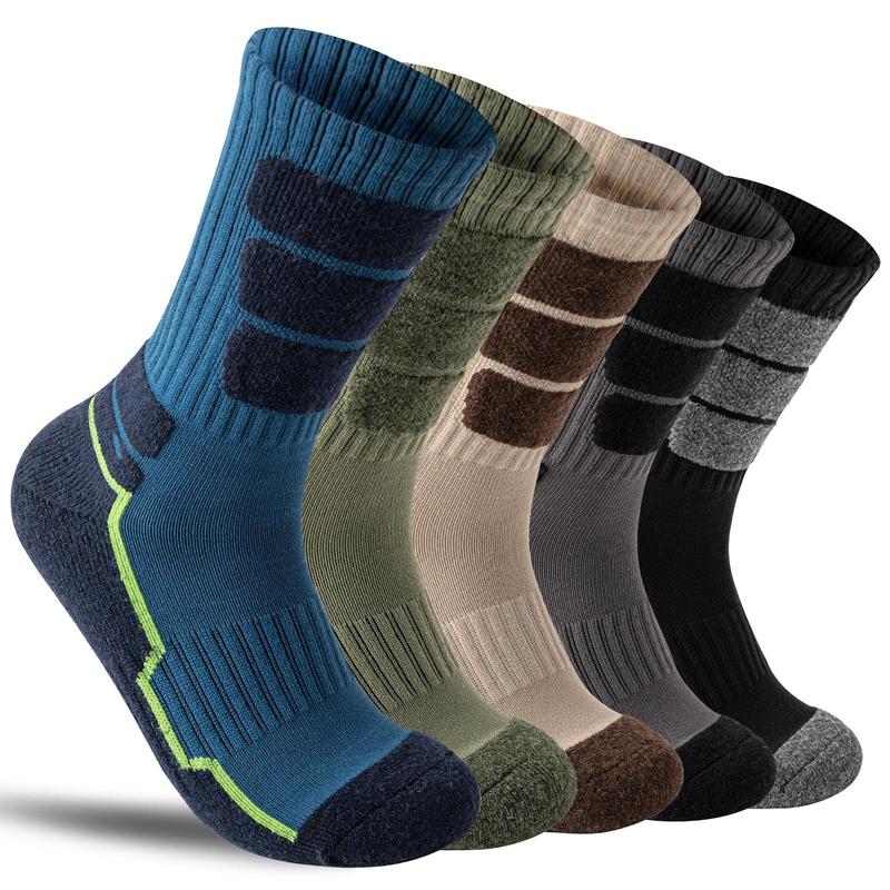 Pack of 5 Moisture Wicking Cushioned Compression Work Socks For Men And Women