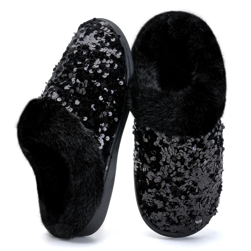 Fuzzy House Slippers With Plush Lining and Anti Skid Sole For Women