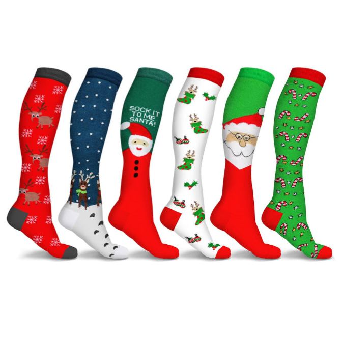 Long Printed Socks For Christmas