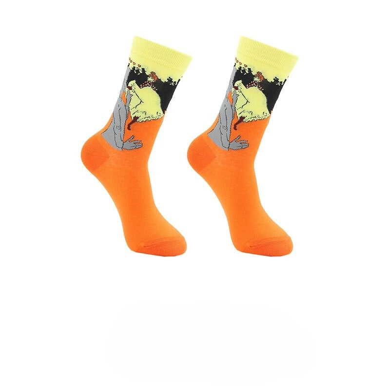 Retro Abstract Cotton Socks