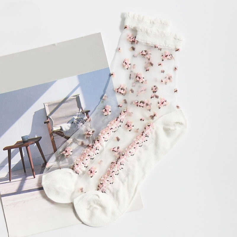 Breathable Flower Print SocksBreathable Flower Print Socks - Image 8