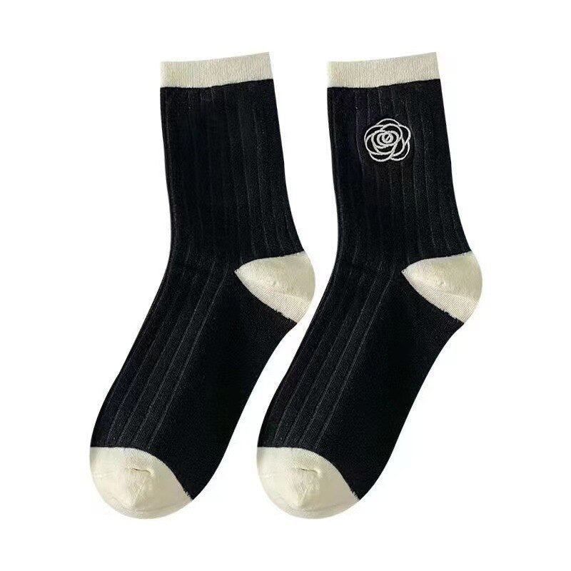 Camellia Flower Cotton Women's Socks