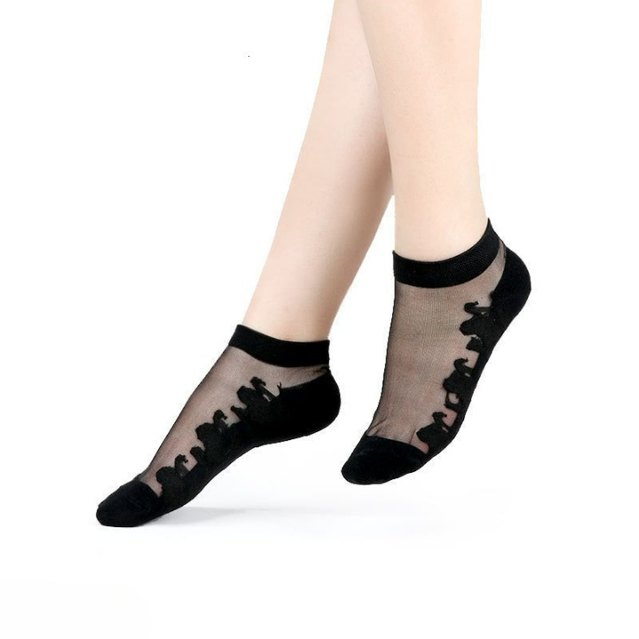 Casual Transparent Ankle Net Socks