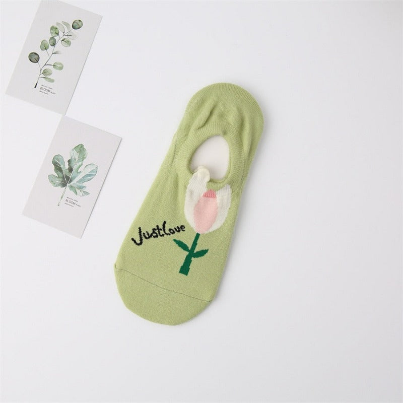 Short Ankle Flower Designed SocksShort Ankle Flower Designed Socks - Image 6