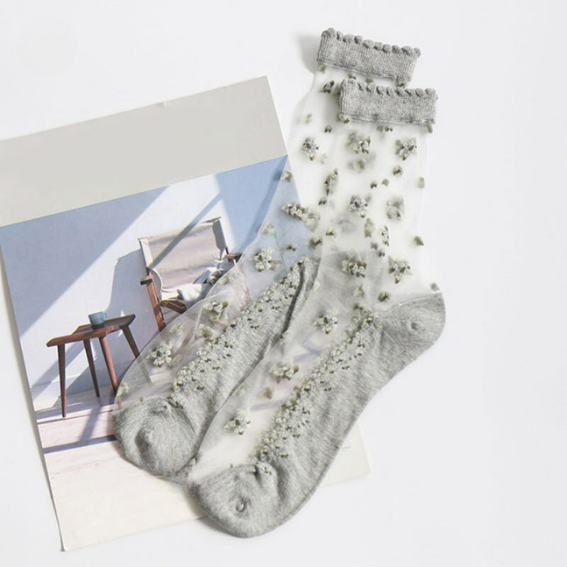 Breathable Flower Print SocksBreathable Flower Print Socks - Image 4