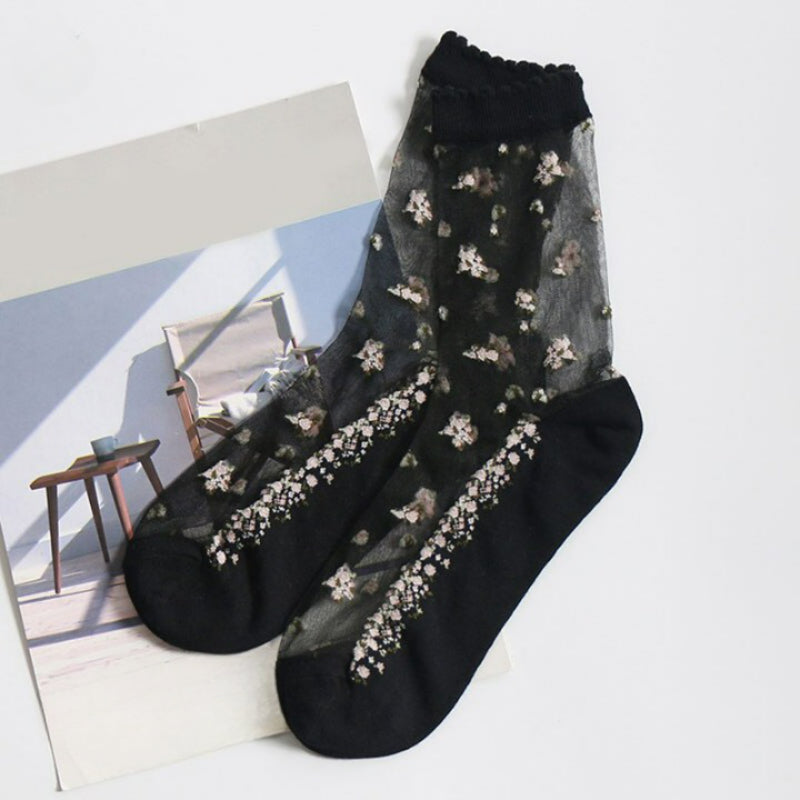 Breathable Flower Print SocksBreathable Flower Print Socks - Image 3