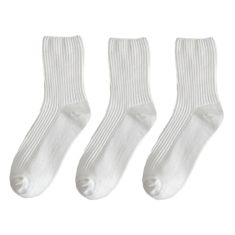 Solid Color Cotton Socks