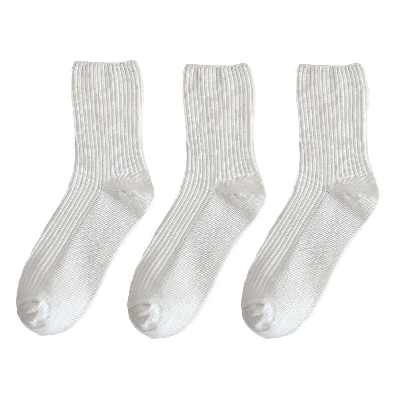 Solid Color Cotton Socks