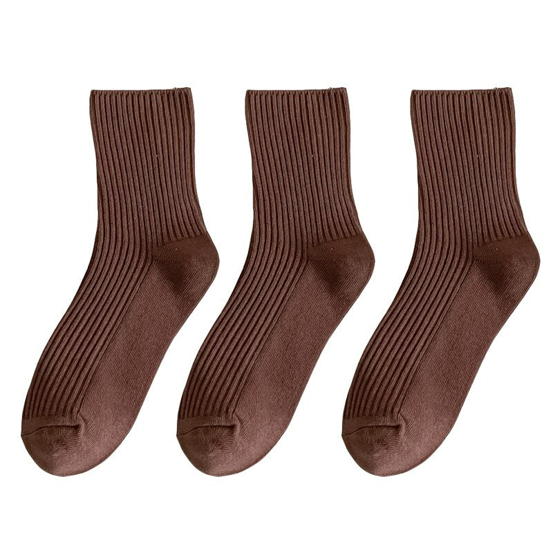 Solid Color Cotton Socks
