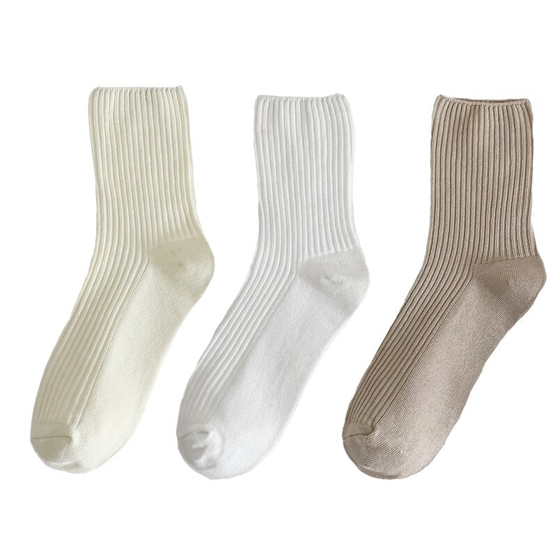 Simple Solid Color Cotton SocksSimple Solid Color Cotton Socks - Image 2