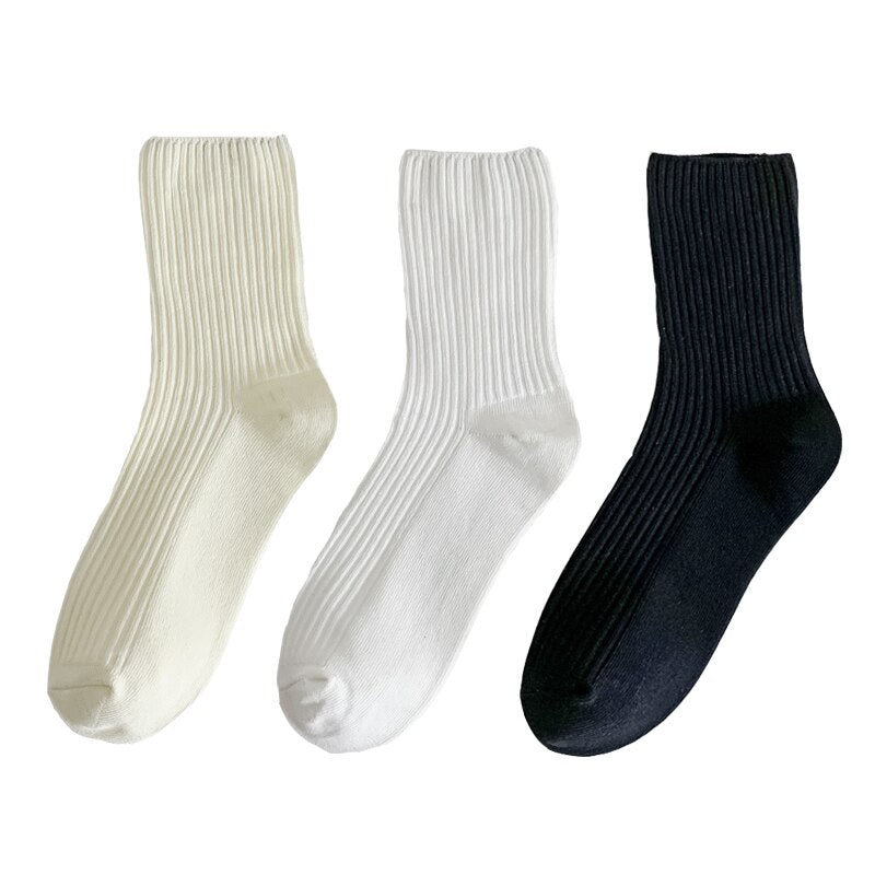 Simple Solid Color Cotton SocksSimple Solid Color Cotton Socks - Image 3