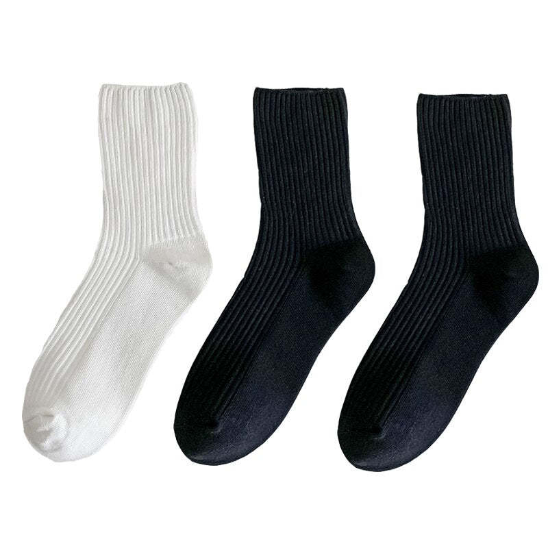 Simple Solid Color Cotton Socks