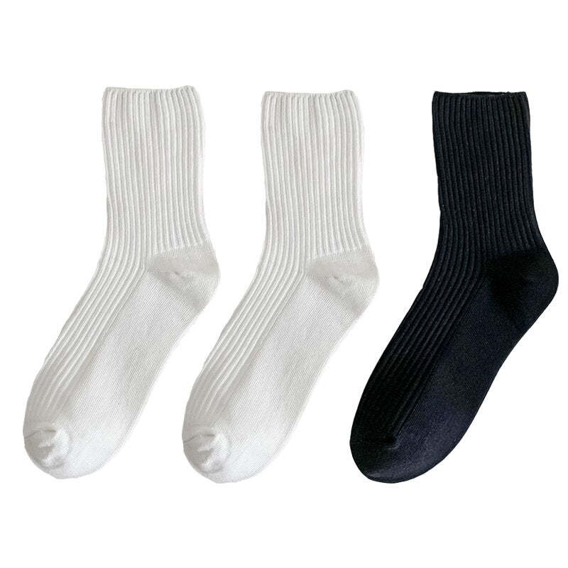 Simple Solid Color Cotton Socks