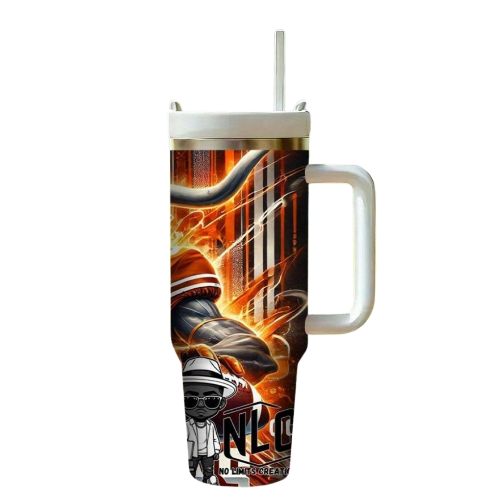 40oz Texas-Themed Stainless Steel Tumbler with Straw