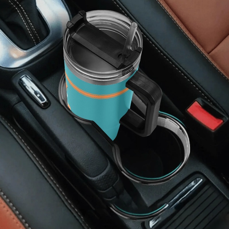 Custom Miami Football 40oz Stainless Steel Cup with Lid40oz Miami Dolphins Football Team Themed Personalized Stainless Steel Travel Mug - Image 5