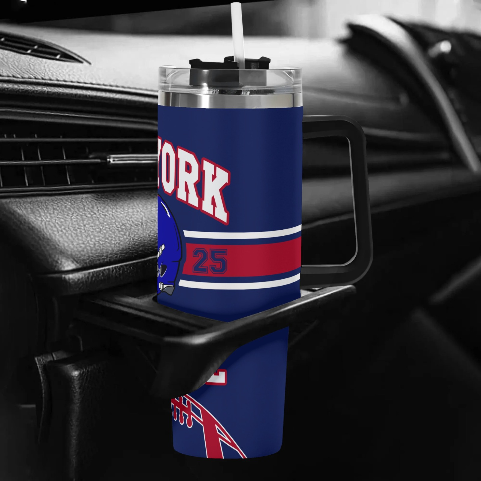New York Football Stainless Steel Insulated Tumbler 40oz40oz New York Giants Football Themed Travel Tumbler With Handle - Image 5