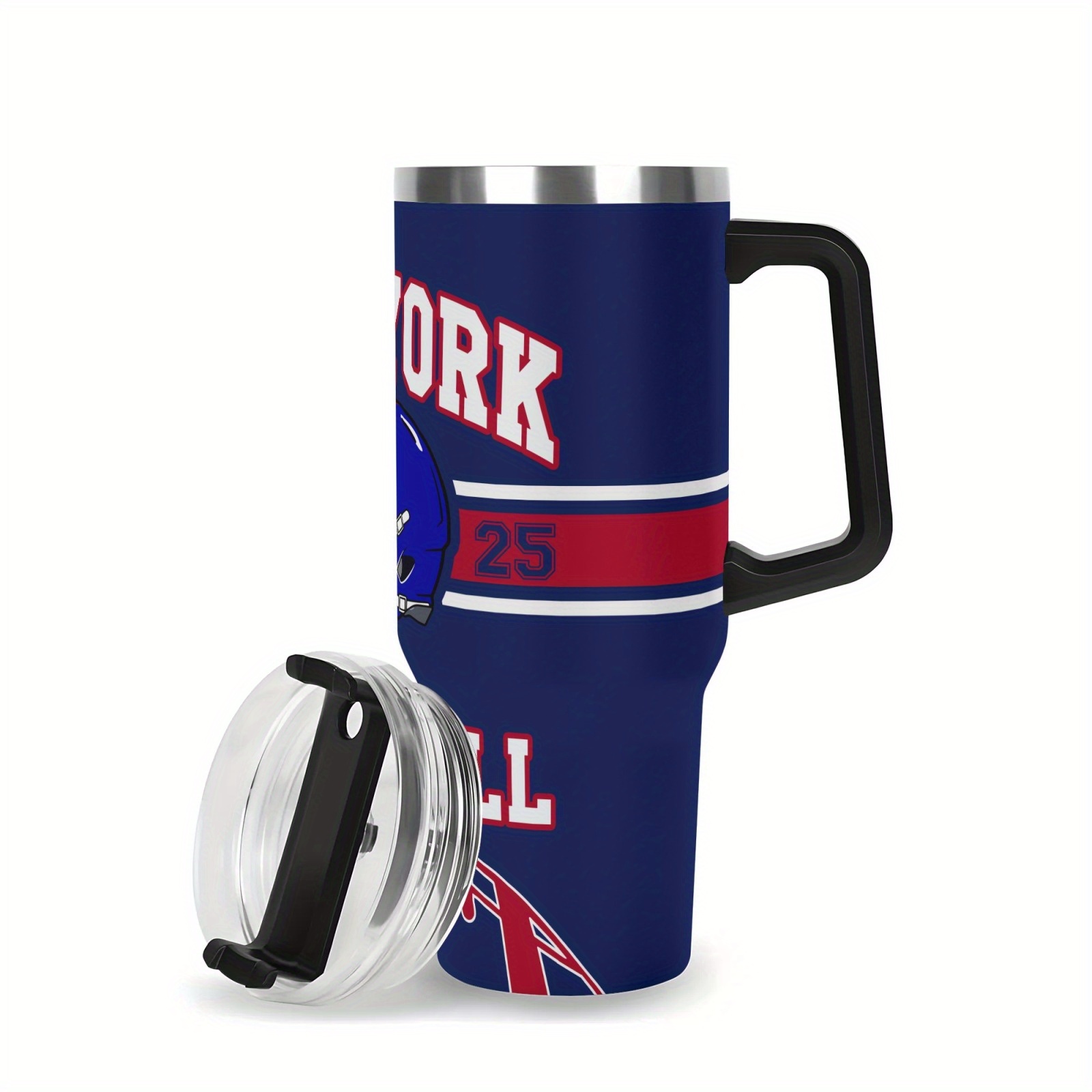New York Football Stainless Steel Insulated Tumbler 40oz40oz New York Giants Football Themed Travel Tumbler With Handle - Image 3