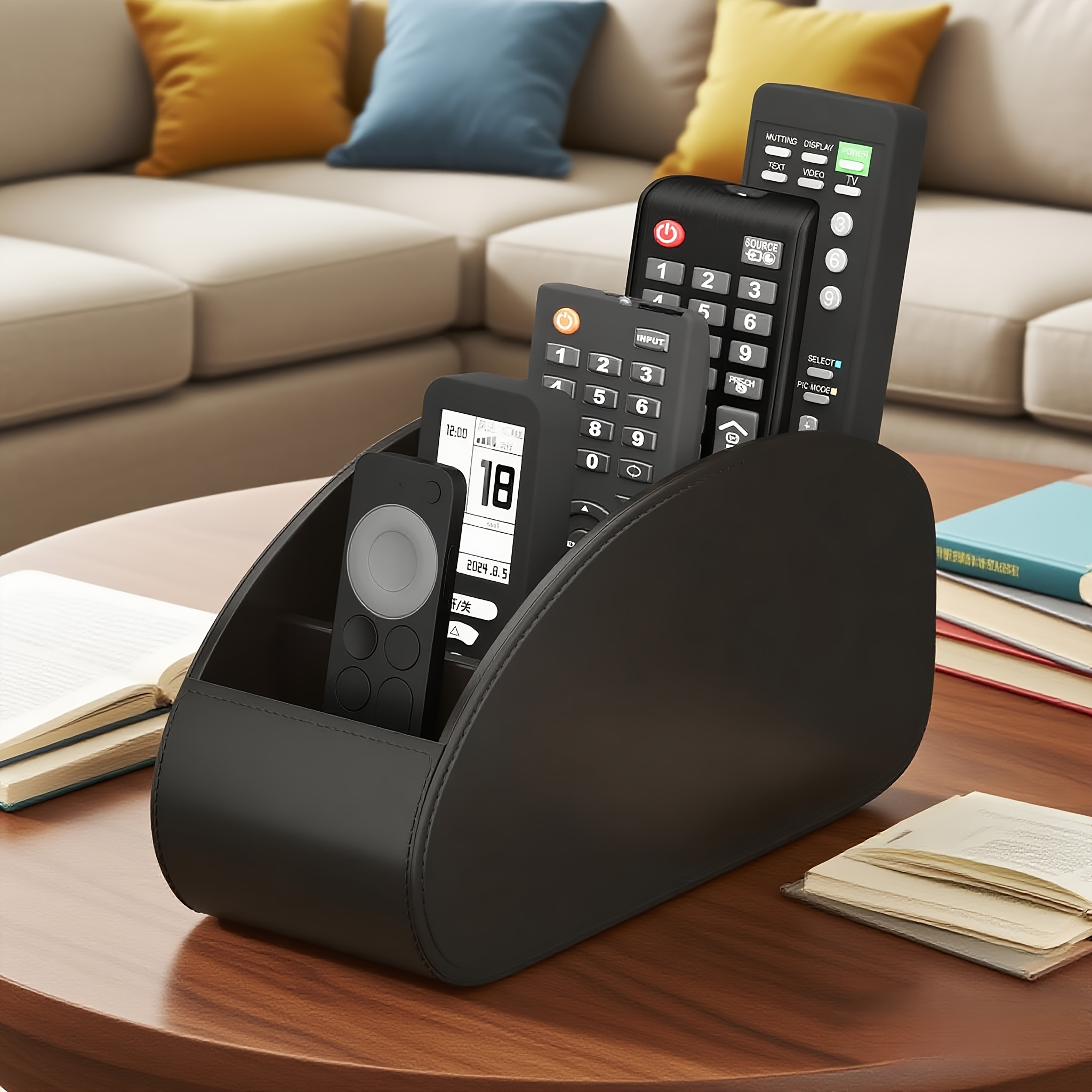 1pc PU Remote Control HolderRemote Control Holder Organizer For Living Room - Image 6