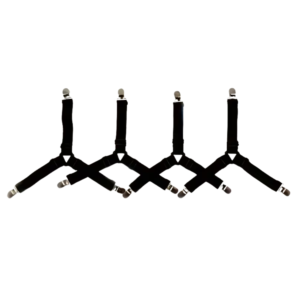 Adjustable Elastic Bed Sheet Fastener StrapsPack of 4 Adjustable Elastic Bed Sheet Fastener Straps - Image 3