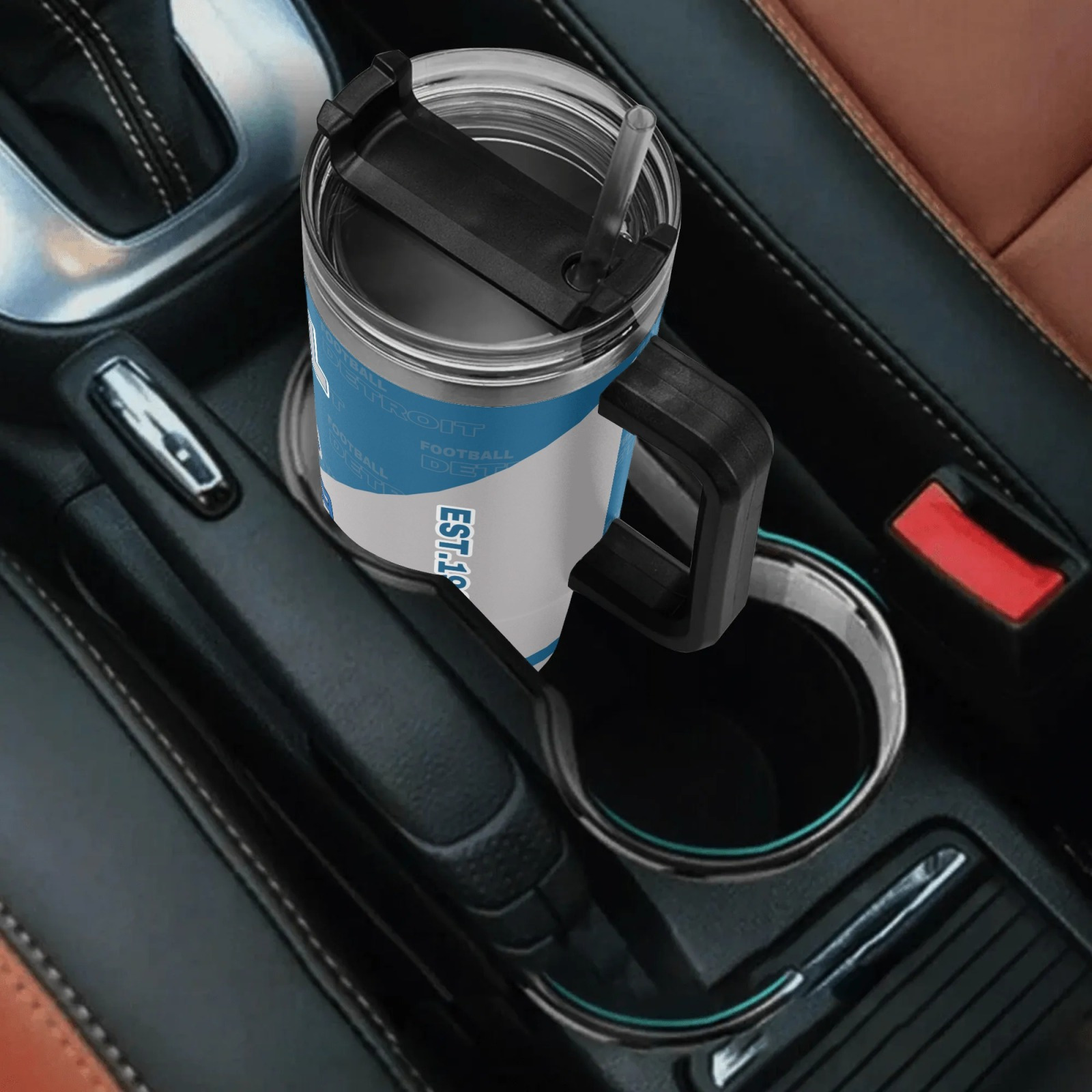 40oz Detroit Lions Football Themed Stainless Steel Travel Cup40oz Detroit Lions Football Themed Stainless Steel Travel Cup - Image 6