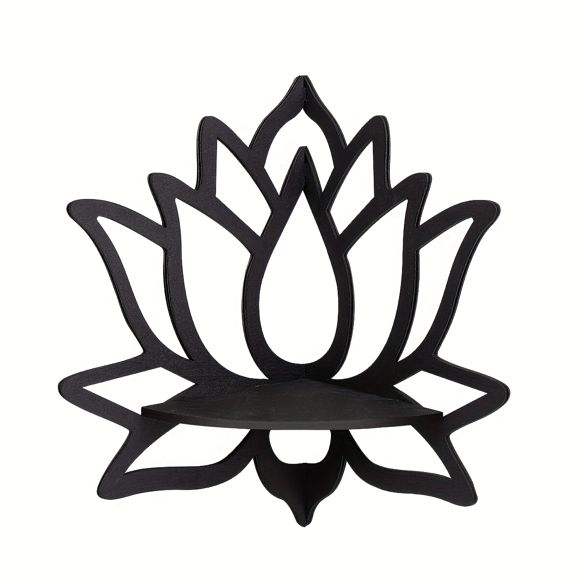 Creative Lotus Wall Corner Shelf With Matte Finish And Art Decor