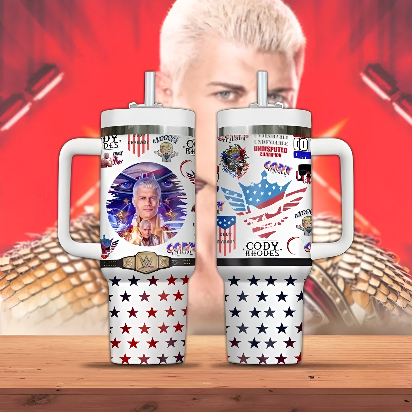 WWE Design Tumbler With Handle