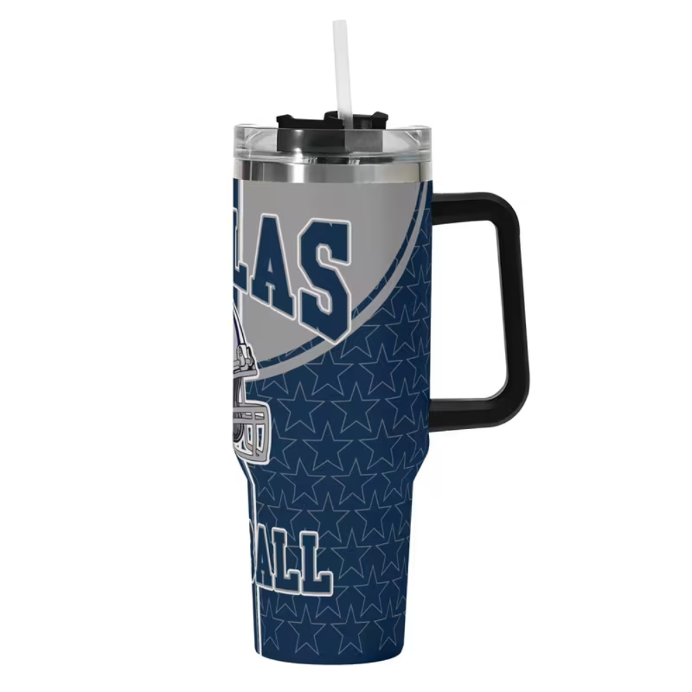 Dallas Football 40oz Stainless Steel Insulated Cup with Handle40oz Dallas Cowboys Football Team Themed Stainless Steel Insulated Cup With Handle - Image 2