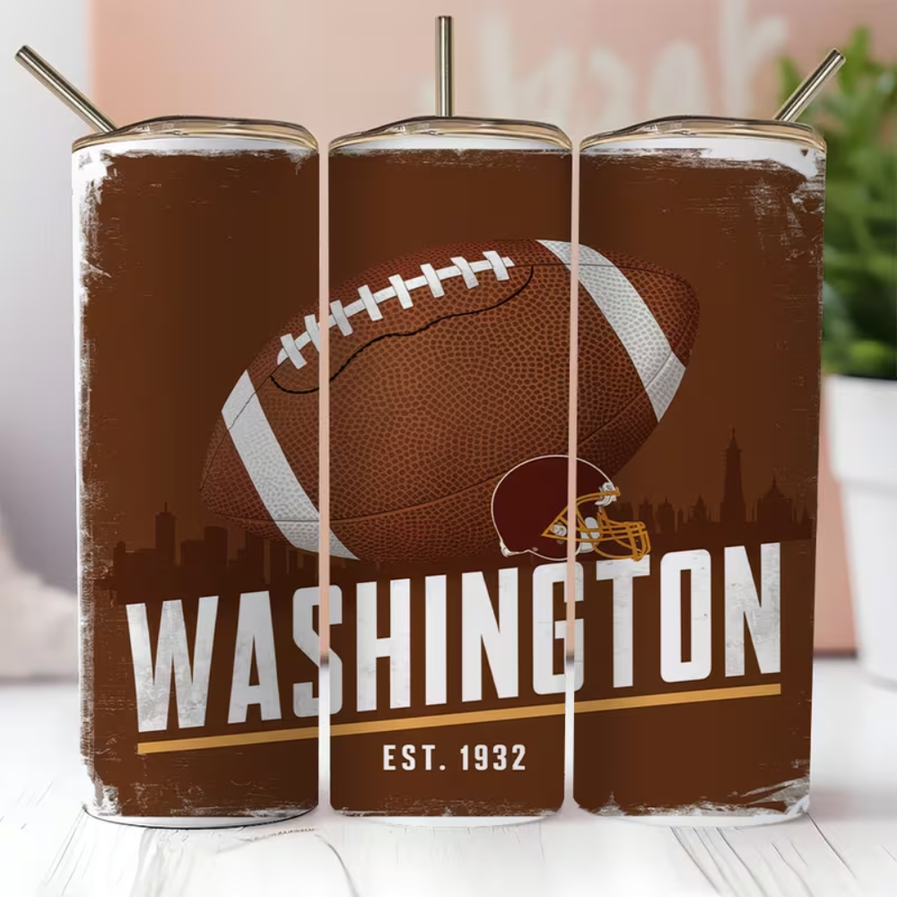 Washington Commanders Football Team Themed 20oz Stainless Steel Tumbler