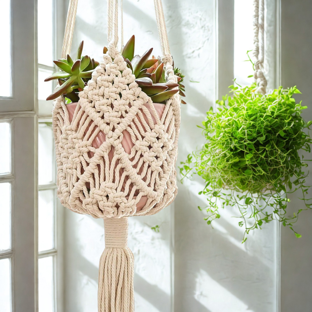 Rope Plant Pot Holder Hanging Basket For Home Garden Decor