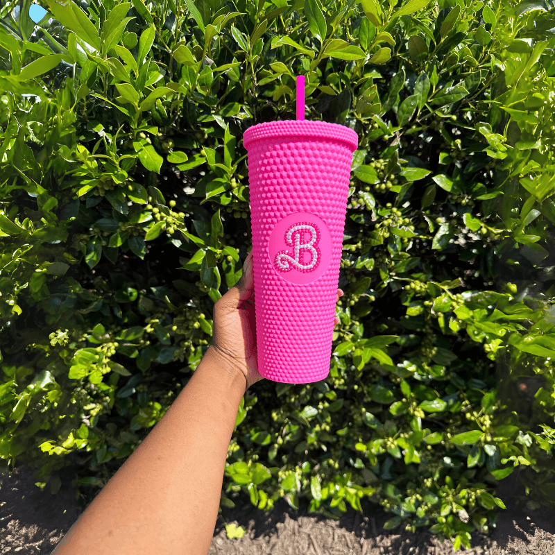 24Oz Textured Studded Tumbler - Insulated Drinkware With Straw-Bake Everything