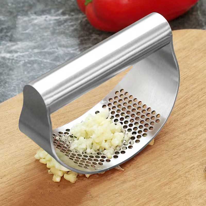 Manual Garlic Press Crusher Stainless Steel Kitchen Tool