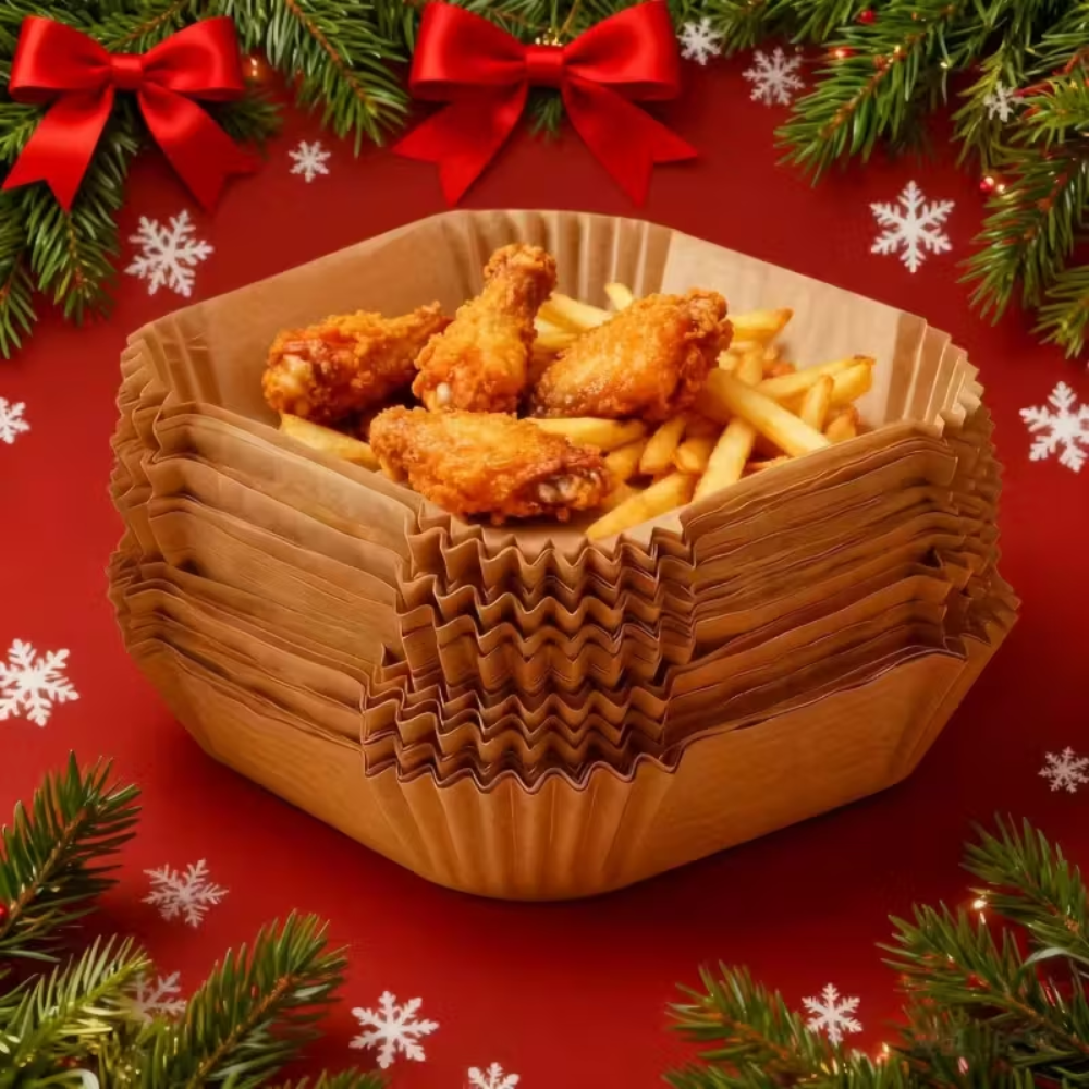 102pcs Non-Stick Air Fryer Gasket Disposable Baking Paper Pads - Oil & Water Resistant, Heat102 Piece Disposable Air Fryer Paper Liners Non Stick Baking Pads Oil Proof Set - Image 2