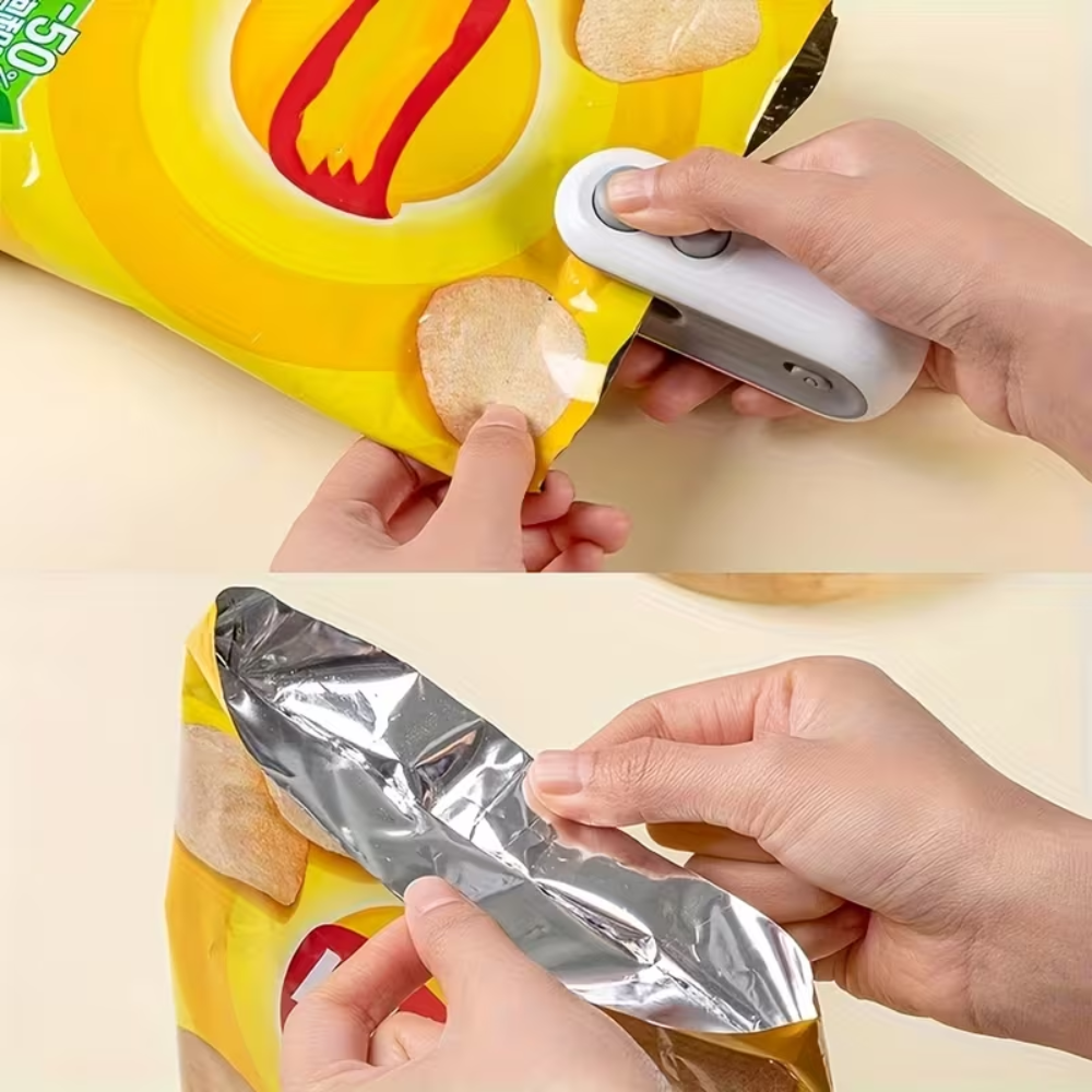 [USB Sealer Set] 2pcs Snack Bag Sealer Set | Hand-Press Magnetic Design, Built-in Lithium Battery