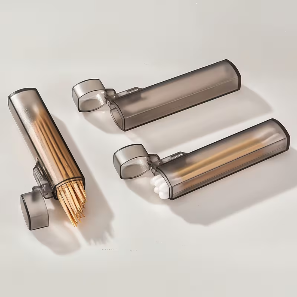 2 Piece Of Portable Transparent Toothpick Box HolderPack Of 2 Portable Transparent Toothpick Holder Set - Image 3