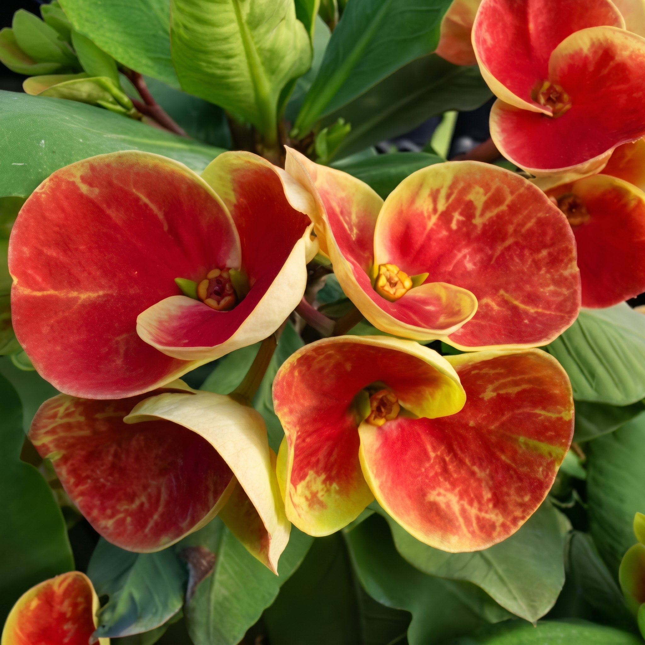 100 Orange Sherbert Crown Of Thorns Euphorbia Milii Seeds