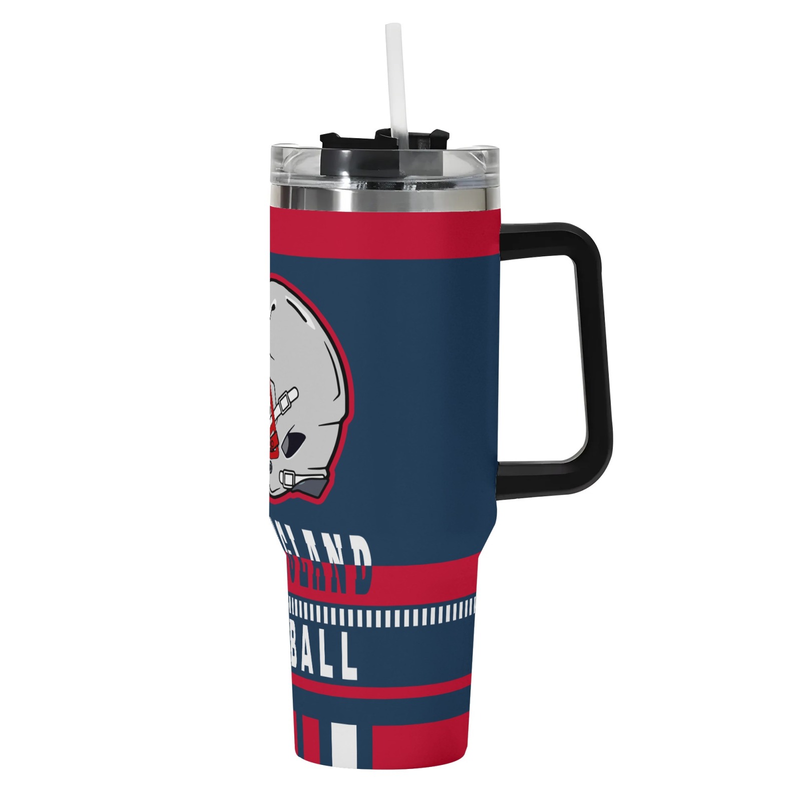 New England Football Themed Stainless Steel Insulated TumblerNew England Patriots Football Themed 40oz Insulated Tumbler - Image 3