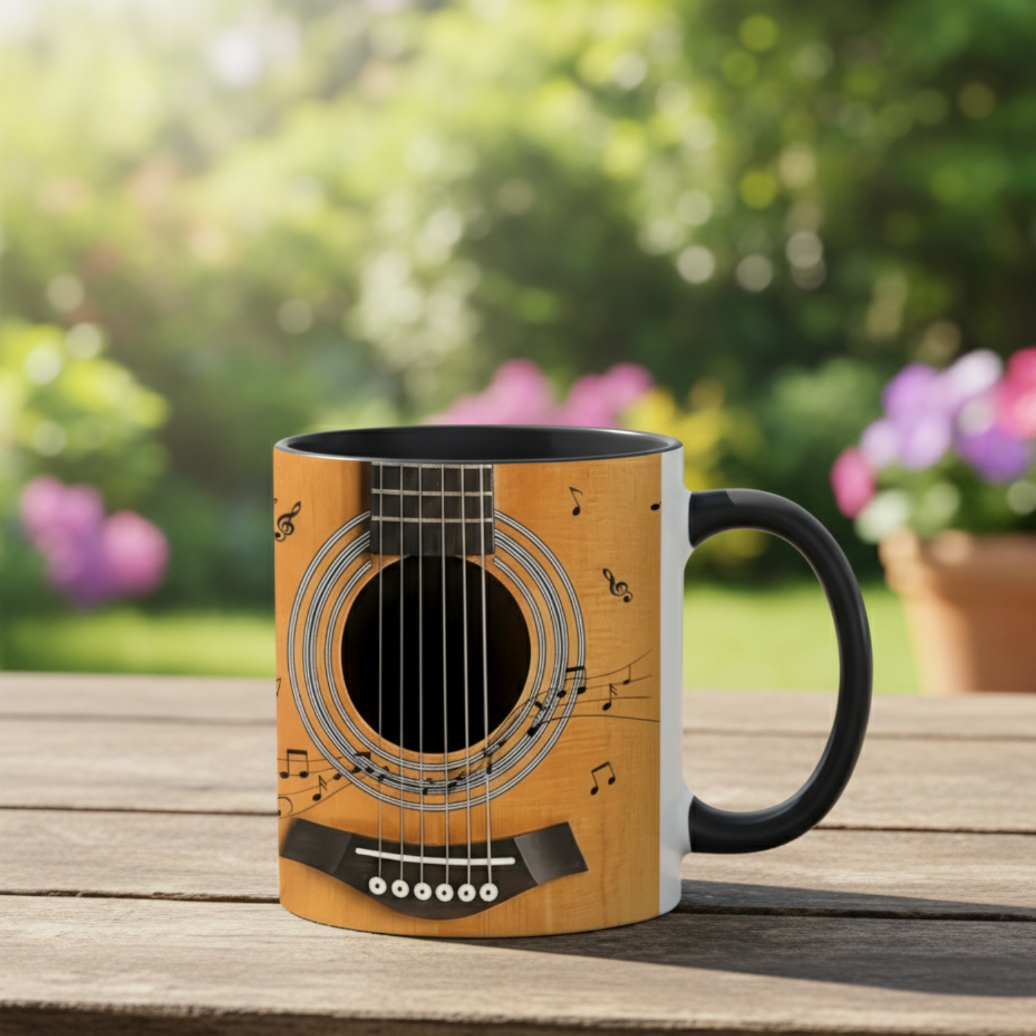 11 Oz Guitar Themed Ceramic Coffee Mug