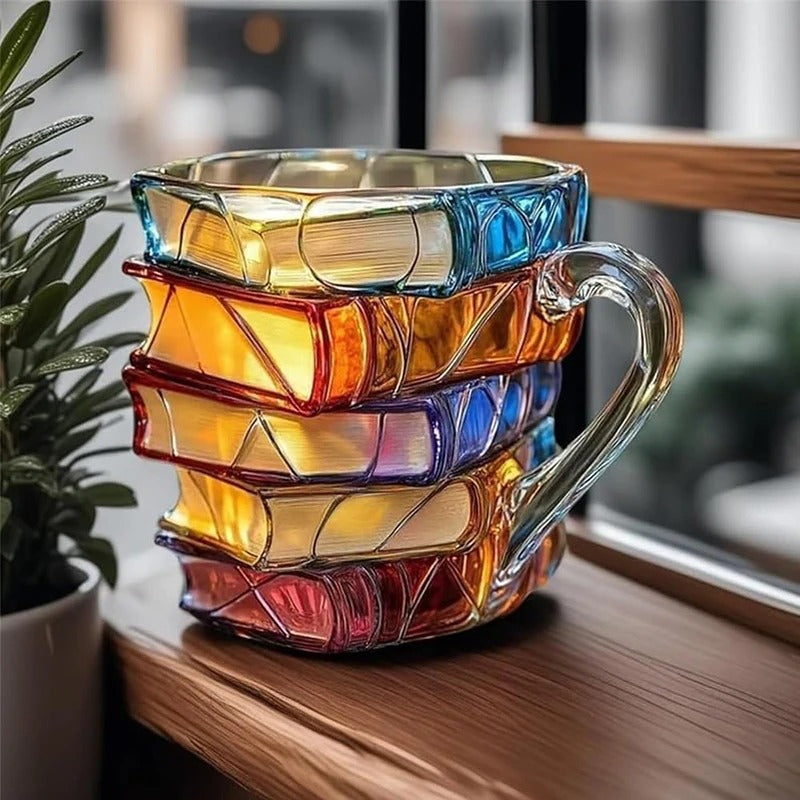 3D Painted Book Mug for Hot or Cold Brews Unique Design Library Coffee Mug-Mineral Mug