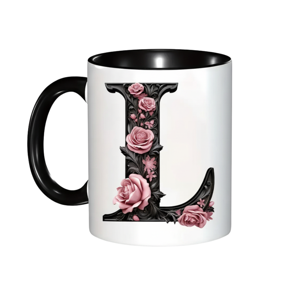 Alphabet Printed Ceramic Coffee MugFloral Alphabet Initial Ceramic Mug For Gifting - Image 12