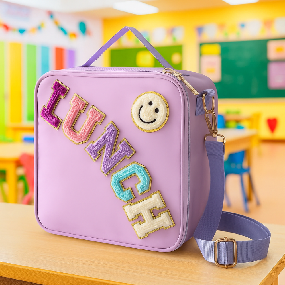 Insulated Lunch Bag With Adjustable Shoulder Strap For Girls School and Travel