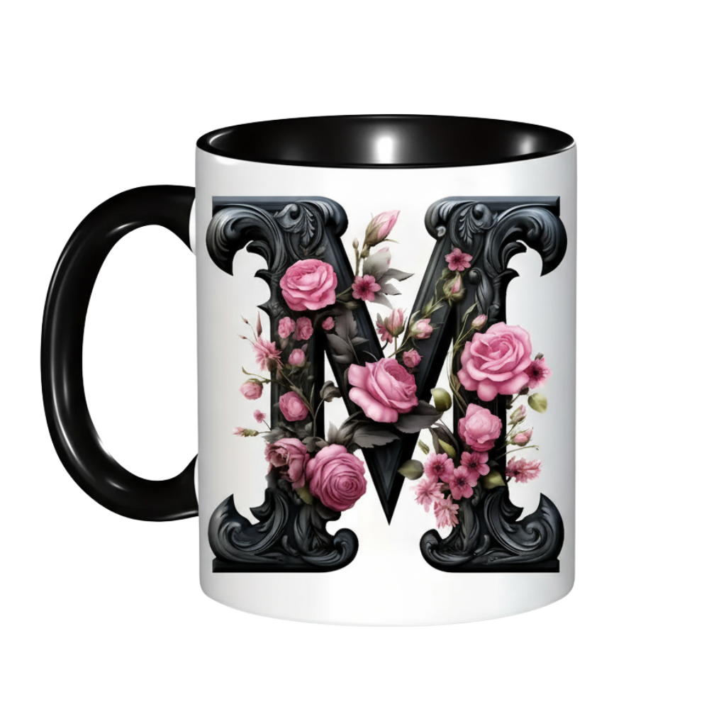 Alphabet Printed Ceramic Coffee MugFloral Alphabet Initial Ceramic Mug For Gifting - Image 13