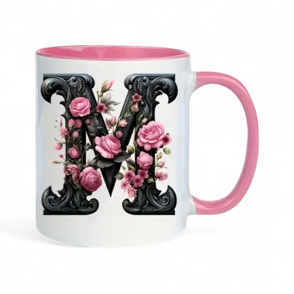 Alphabet Printed Ceramic MugFloral Alphabet Letter Printed Ceramic Coffee Mug - Image 13