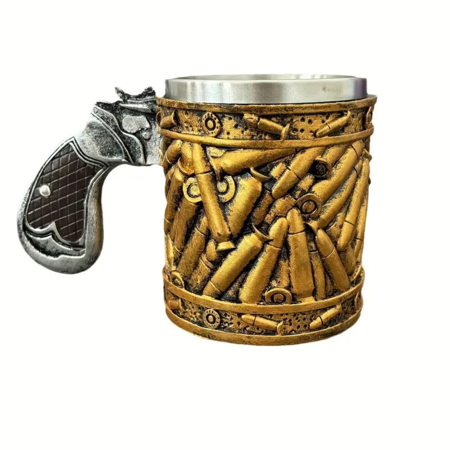 15 Oz Retro Style Stainless Steel Coffee Mug15 Oz Revolver Style Stainless Steel Coffee Mug - Image 6