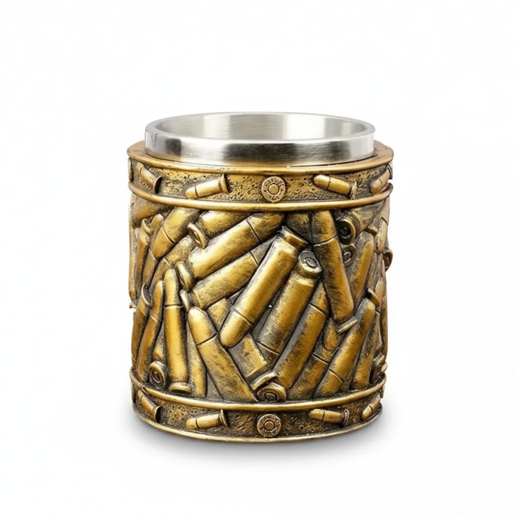 15 Oz Retro Style Stainless Steel Coffee Mug15 Oz Revolver Style Stainless Steel Coffee Mug - Image 4