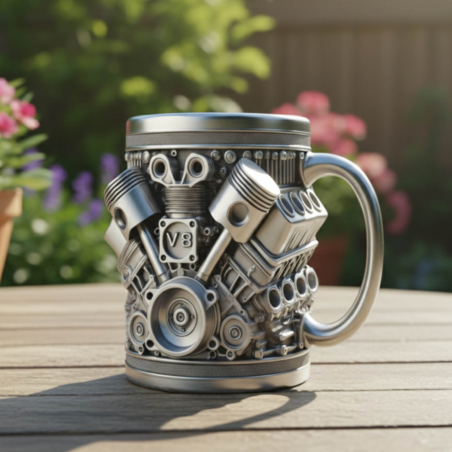 15oz V8 Engine Design Handmade Stainless Steel Mug15oz V8 Engine Design Handmade Stainless Steel Mug - Image 3