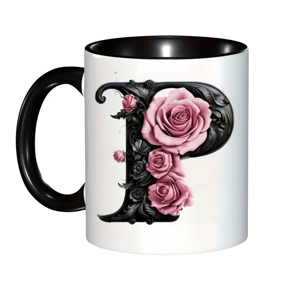 Alphabet Printed Ceramic Coffee MugFloral Alphabet Initial Ceramic Mug For Gifting - Image 16