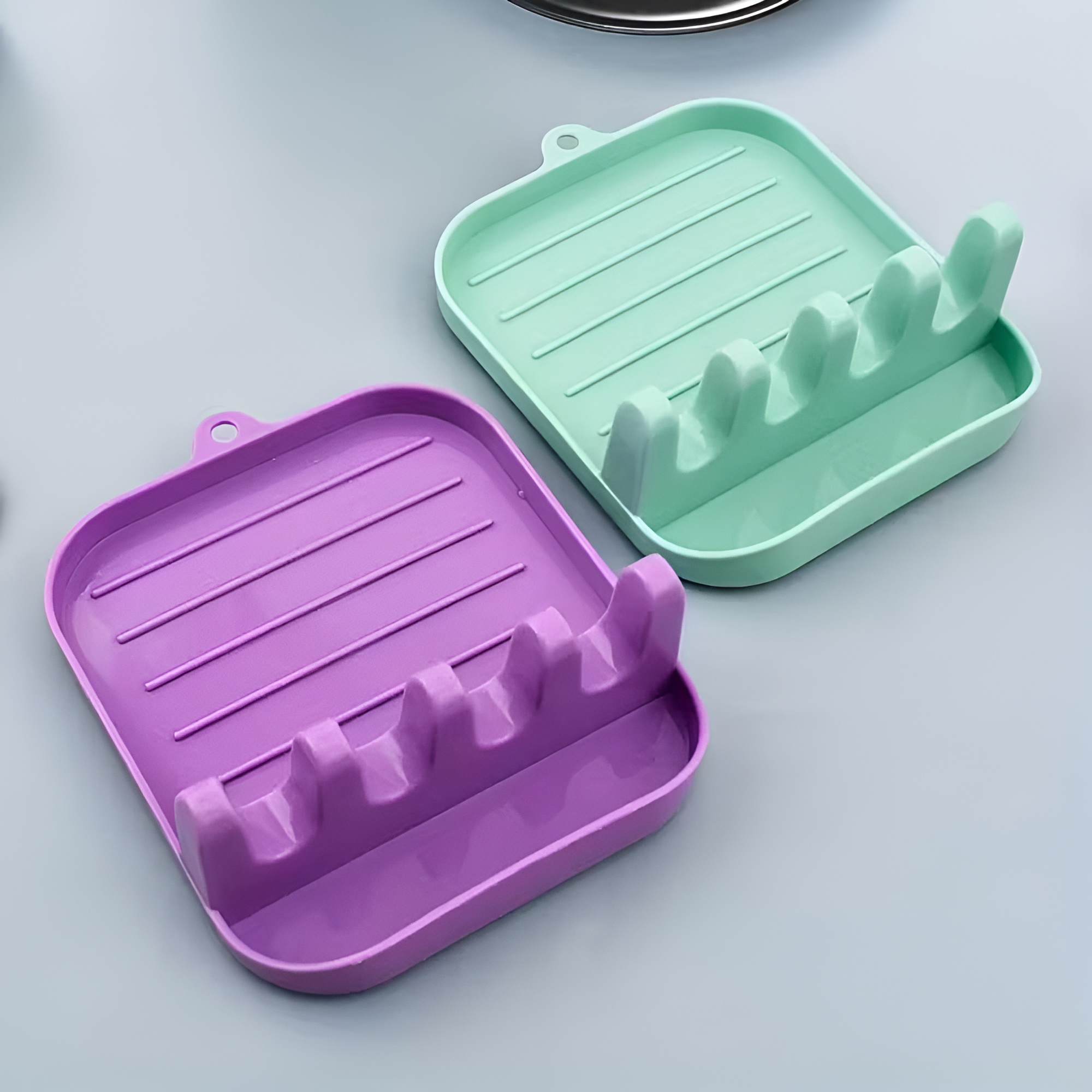 Multi Purpose Spoon Rest Utensil Holder Kitchen Spatula Rack Tray