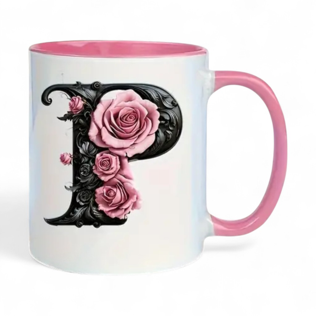 Alphabet Printed Ceramic MugFloral Alphabet Letter Printed Ceramic Coffee Mug - Image 16