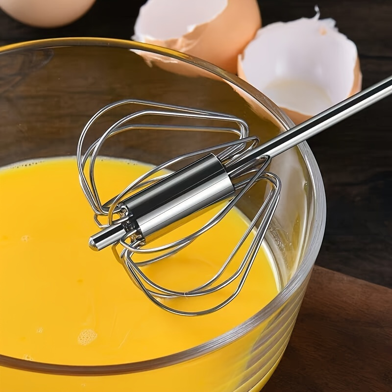 Manual Egg Whisk Blender With Push Design And Stainless Steel